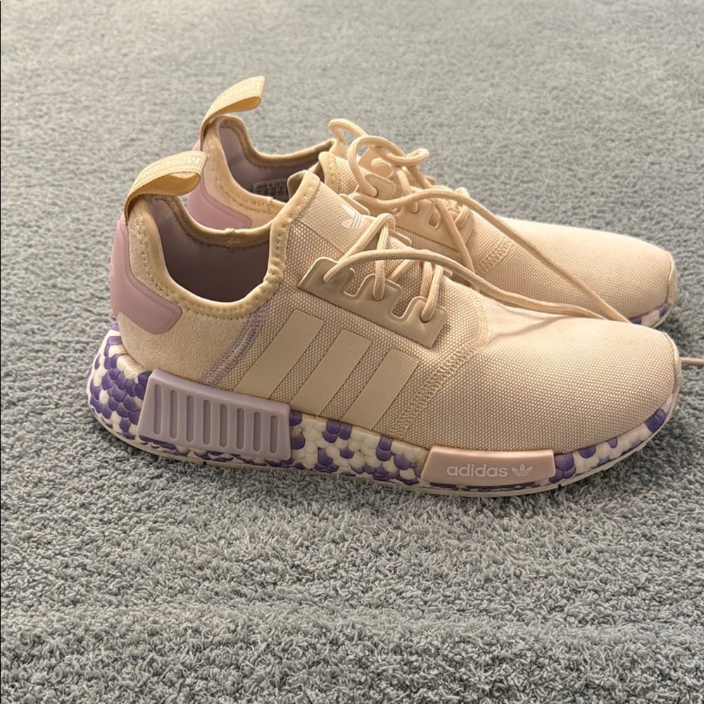 Adidas Cream and Purple Sneakers